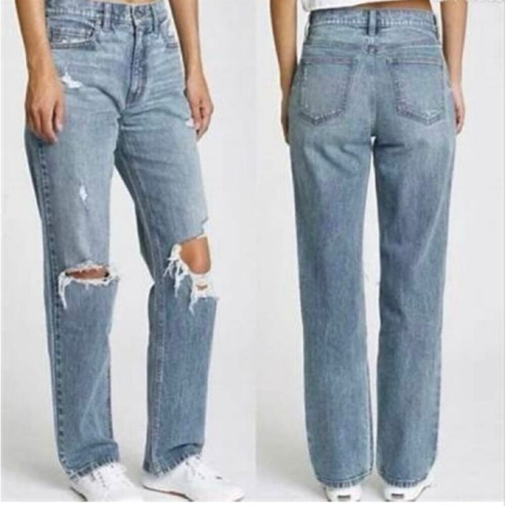 Eunina Codi High Rise Dad Jeans Women's 7/28 Blue Distressed Grunge Streetwear